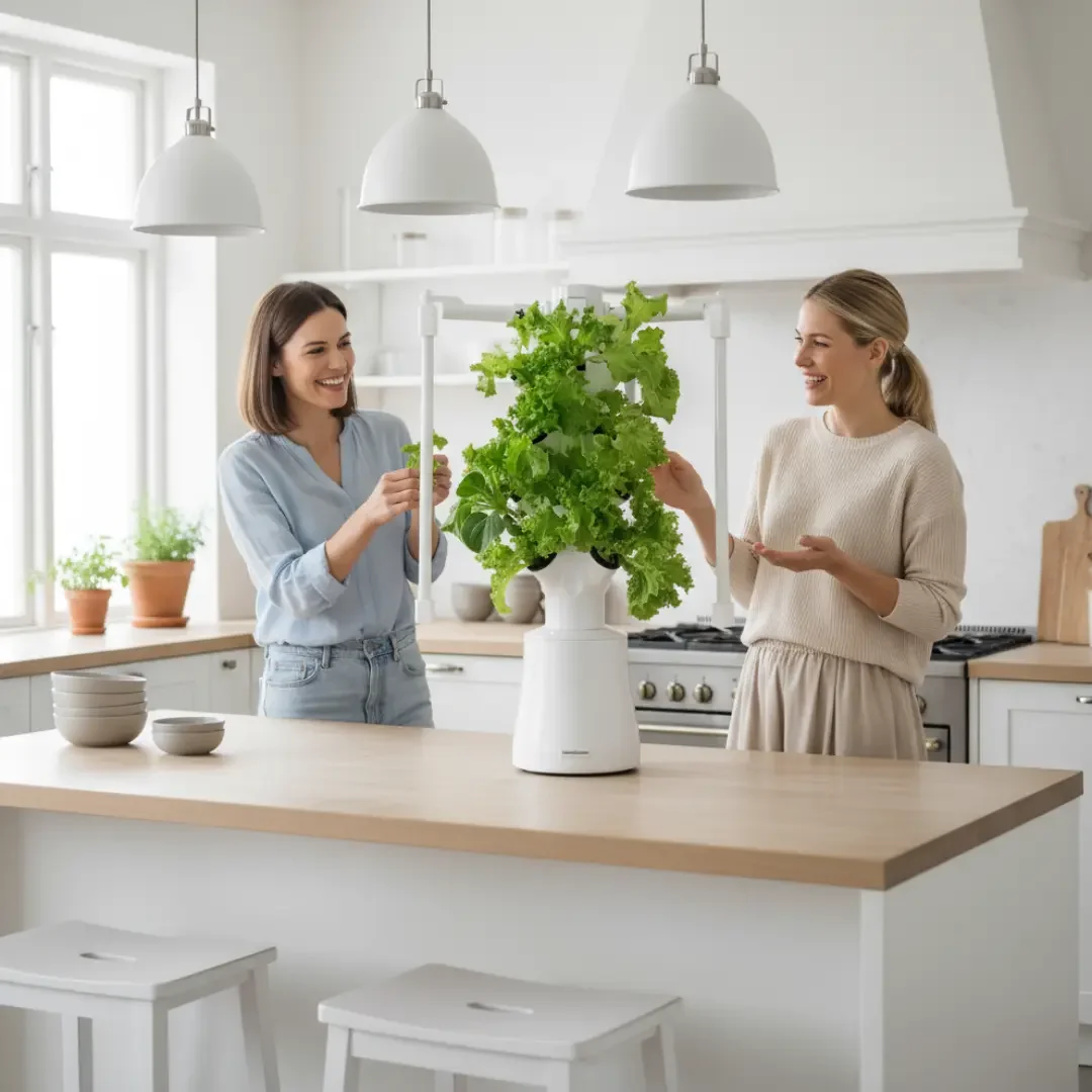 Kompakter Hydroponik Table Tower für die Küche - Indoor Gardening System für frische Kräuter zuhause