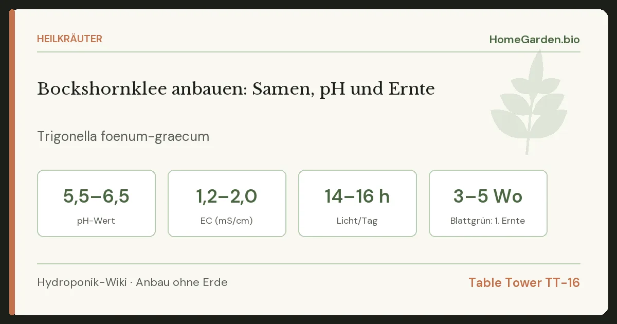 Bockshornklee anbauen: Samen, pH und Ernte